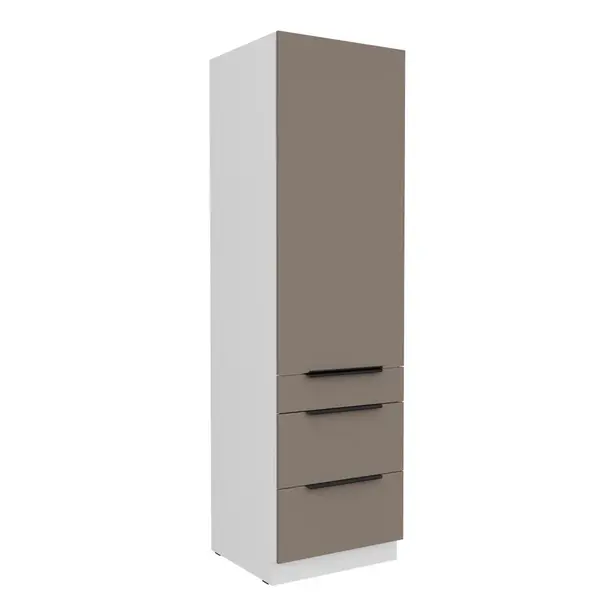 Vysoká potravinová skříňka Aria 60 DKS-210 3S 1F - Premium Box Barva korpusu: Bílá, Barva dvířek: TA - Sandgrau AFM