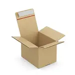 20  x Kartónová krabica 200x150x150 mm, automatické dno, samolepiaci prúžok, hnedá, klopová, trojvrstvová vlnitá lepenka (3VVL) | RAJA