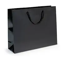 25 x Dárková taška z lesklého papíru černá 400x320x120 mm
