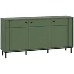 Carryhome ŠIROKÁ KOMODA, zelená, 160,2/81,8/37 cm