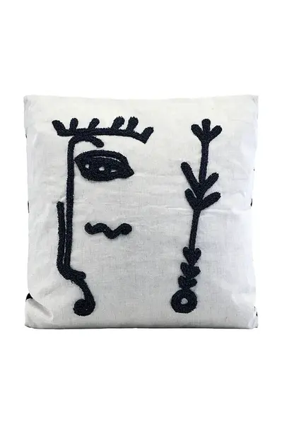 Dekorativní povlak na polštář s bavlnou House Doctor HDIngo 50 x 50 cm bílá barva