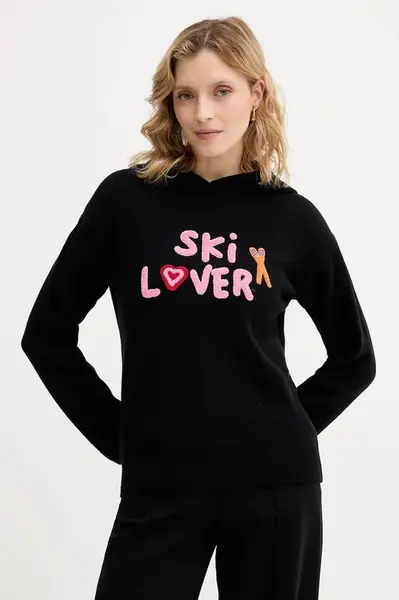 Svetr s příměsí vlny MC2 Saint Barth černá barva, SUA002