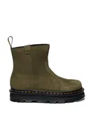 Nubukové boty Dr. Martens ZebZag Rigger dámské, zelená barva, na platformě, DM42022300