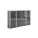 MID.YOU SKŘÍŇ NA ŠANONY, šedá, vysoce lesklá antracitová, 172,6/113,6/33 cm