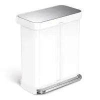 Simplehuman pedálový odpadkový kôš na triedený odpad DUAL 58 L (34/24) biela oceľ CW2118
