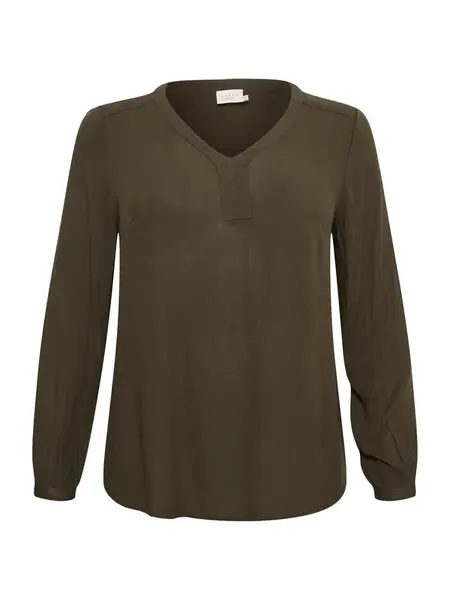 KAFFE CURVE Blúzka 'Ami'  tmavozelená