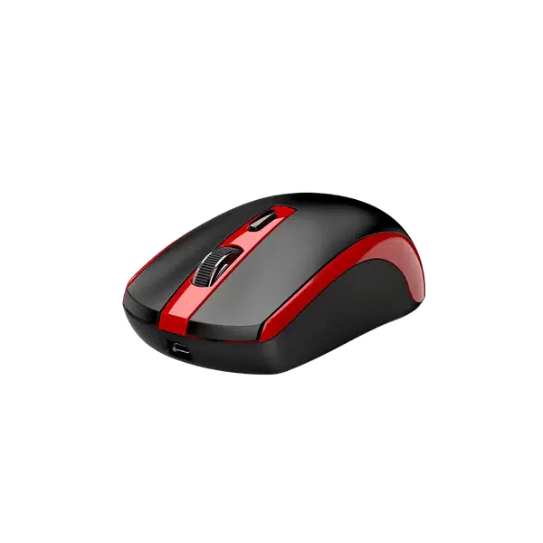 Genius ECO-8150 /Bezdrátová/Optická/1200DPI/4 tlačítka/2,4GHz/USB-A/USB-C nabíjení/ černo-červená