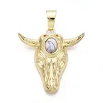 Brass and Synthetic Turquoise Pendants