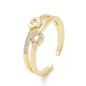 Clear Cubic Zirconia Circle Ring Open Cuff Ring