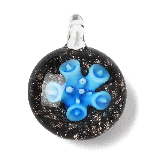 Handmade Gold Sand Lampwork Pendants