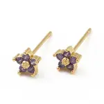 Cubic Zirconia Flower Stud Earrings