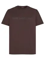 Karl Lagerfeld Tričko  tmavohnedá / sivá / biela