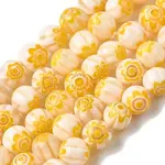 Round Millefiori Glass Beads Strands