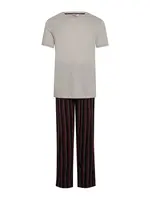 Dagi Dlhé pyžamo  svetlosivá / bordová / čierna