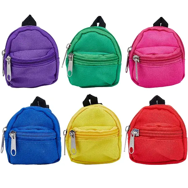 6Pcs 6 Colors Casual Mini Cloth Doll Backpack