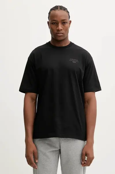 Bavlněné tričko Hummel pánské, černá barva, s potiskem, 230022