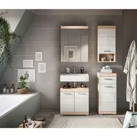 MID.YOU KOUPELNA Sonoma dub, vysoce lesklá bílá