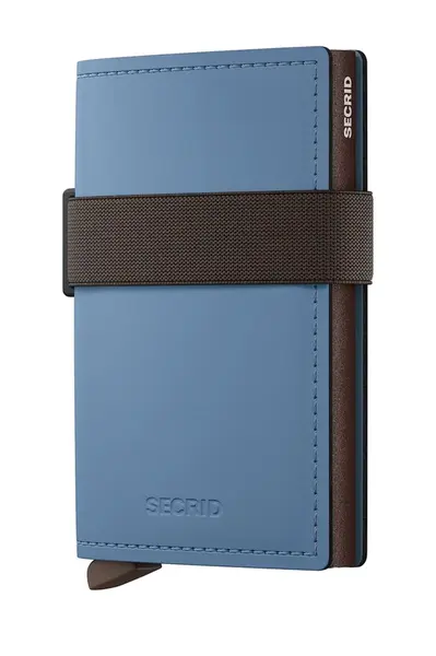 Kožená peněženka Secrid MATTE modrá barva