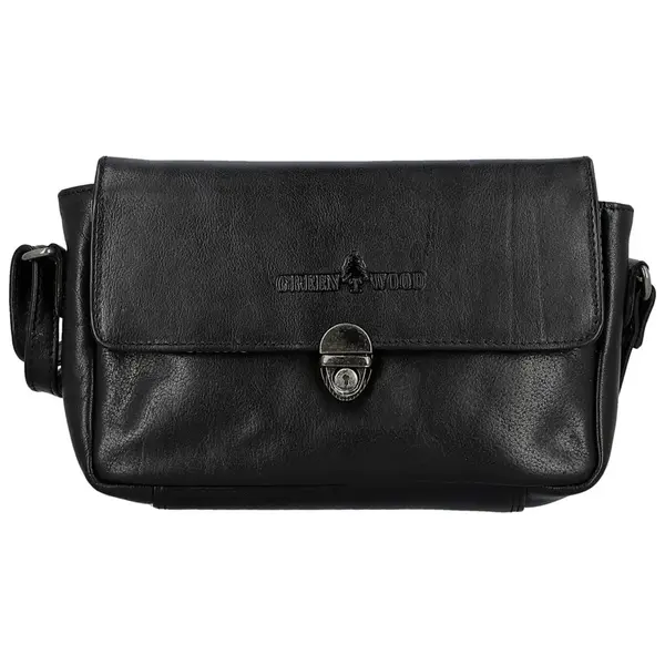 Dámská kožená crossbody kabelka černá - Greenwood Lusine