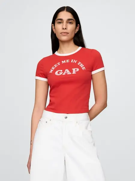 GAP Dámské Crop tričko s logem 749366-01 Velikost: XS