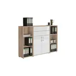 MID.YOU SKŘÍŇ NA ŠANONY, Sonoma dub, vysoce lesklá bílá, 172,6/113,6/33 cm