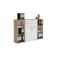 MID.YOU SKŘÍŇ NA ŠANONY, Sonoma dub, vysoce lesklá bílá, 172,6/113,6/33 cm