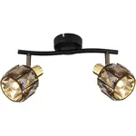 GLOBO 2bodové svietidlo INDIANA čierna/zlatá/dymová E14 40 W 280 x 220 x 180 mm