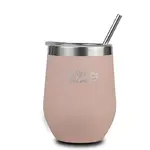 Sklenice se slámkou "We Care" růžová 360ml