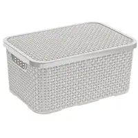 Koš s víkem 19l rattan šedý