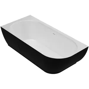 Vaňa Nelza 175x82 pravý konglomerát čierna/biela matná