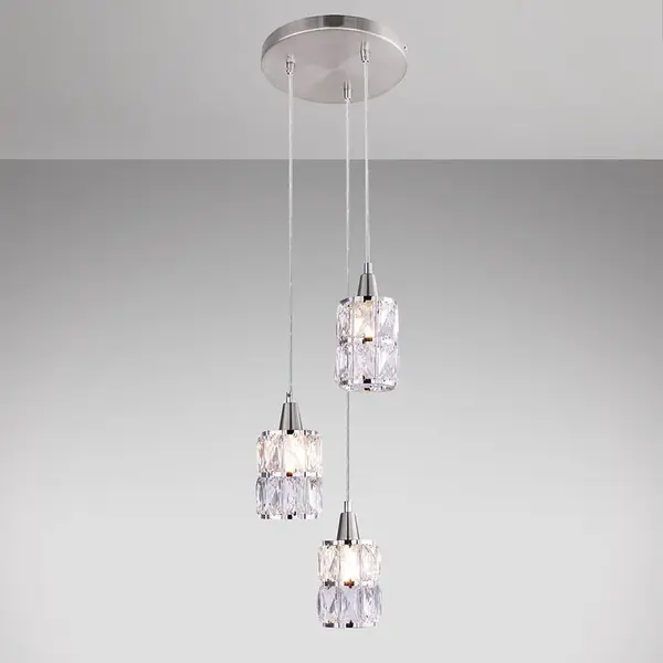 Závesná lampa 15760-3 chróm, krištáľ LW3