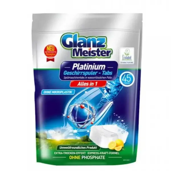 Glanz Meister Eko Platinum tablety do umývačky riadu 45 ks