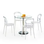 Stôl Cyryl 80 Sklo/Oceľ/Marmur Bezfarebný