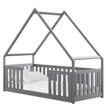 Posteľ Domček Bee 90x200 sivá