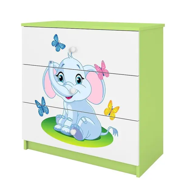 Detská komoda  Babydreams zelená – Slon
