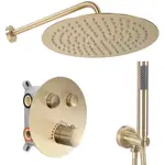 Sprchový set podomítkový s termostatem LUNGO kartáčované zlato + BOX