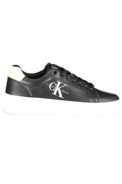 Calvin Klein Women's CHUNKY CUPSOLE LACEUP LTH ML MTL Sneaker-Black