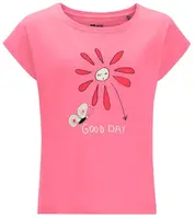 Jack Wolfskin Good Day T G 140, pink lemonade Dětské bavlněné triko