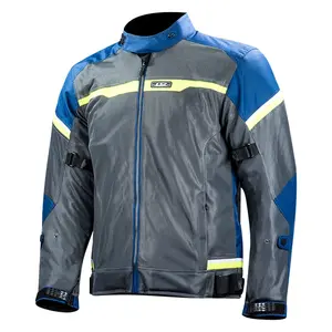 Pánská moto bunda LS2 Riva Blue Dark Grey H-V Yellow modrá/tmavě šedá/žlutá XXL