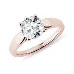 Zásnubný prsteň z ružového zlata s 1,50 ct diamantom KLENOTA
