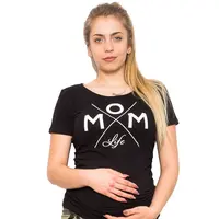 Těhotenské triko Mom Life - černá, vel. XL