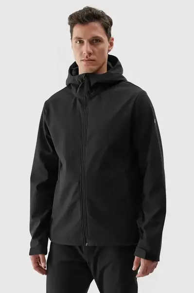 Pánska Softshell Bunda S Kapucňou 4F Čierna 4FWAW24TSO