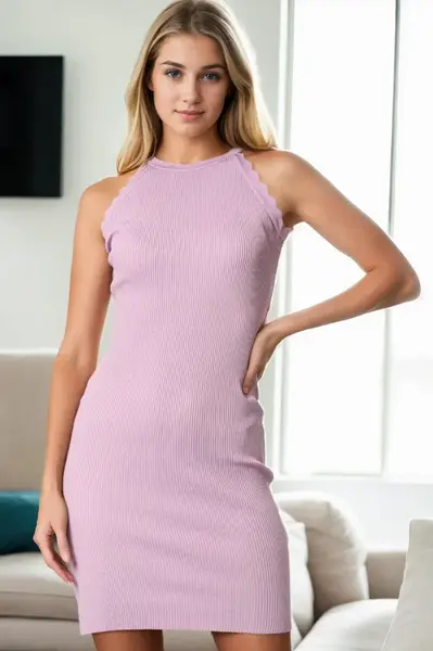 Z9012 DEWBERRY WOMEN'S DRESS-LILAC