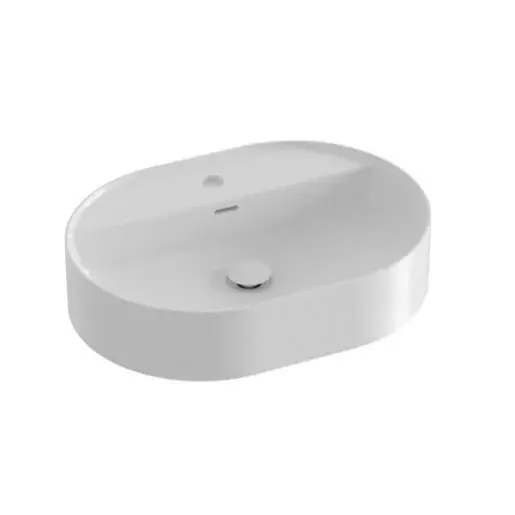 Umývadlo na dosku Ravak Ceramic Slim 55x40 cm otvor pre batériu uprostred XJX01155003