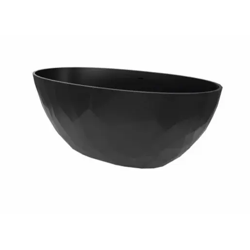 Voľne stojaca vaňa SAT Meda 167x82,3 cm liaty mramor ľavá aj pravá čierna SATME1670C