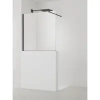 Sprchová zástěna SAT Walk-in 120x100 cm na nižšiu priečku čierna SATBWIS120PRC