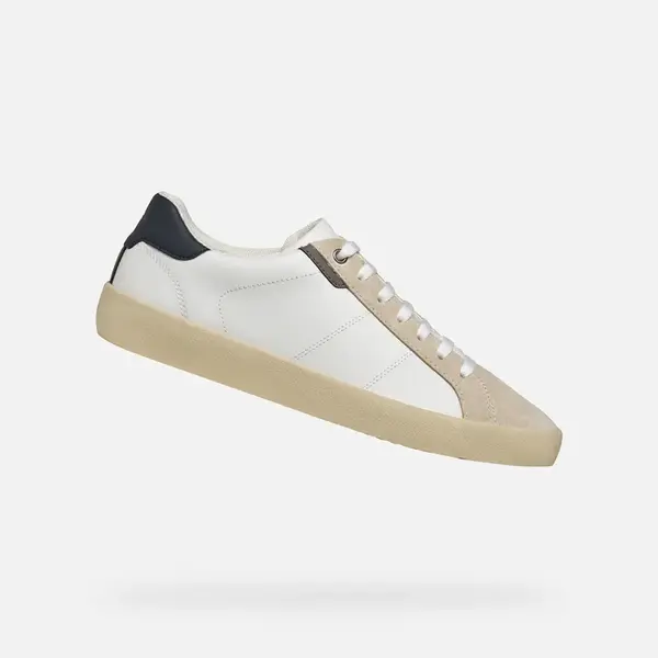 White Men's Geox Affile Sneakers - Men's