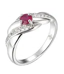 Brilio Silver Nádherný strieborný prsteň s rubínom Precious Stone SR08997D 56 mm