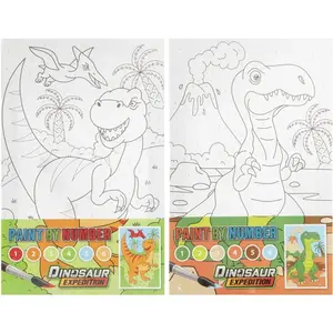 Maľovanie podľa čísel + vodovky Dinosaurus