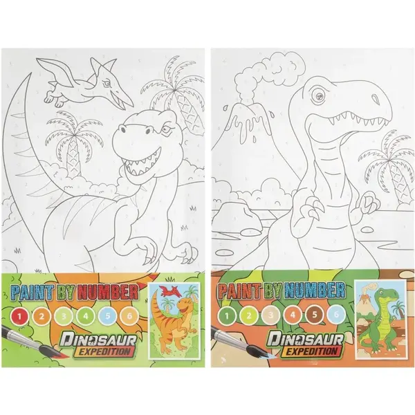 Maľovanie podľa čísel + vodovky Dinosaurus